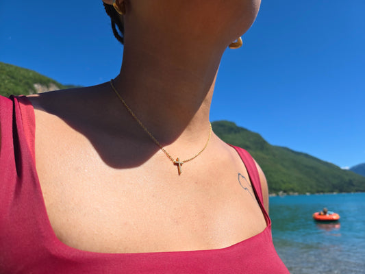 Celestia Cross - Ketting - Stainless Steel