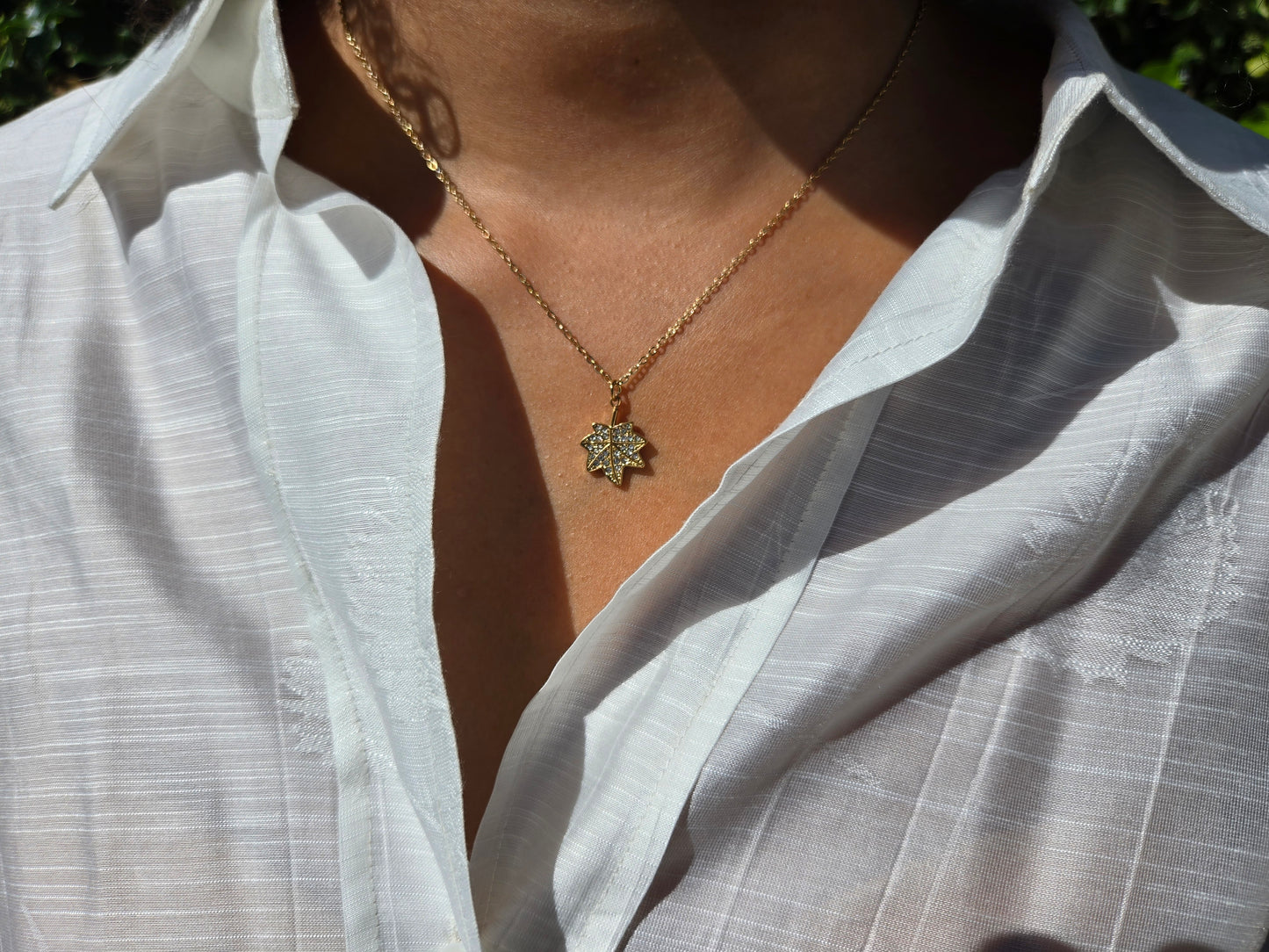 Leafine – ketting - stainless steel