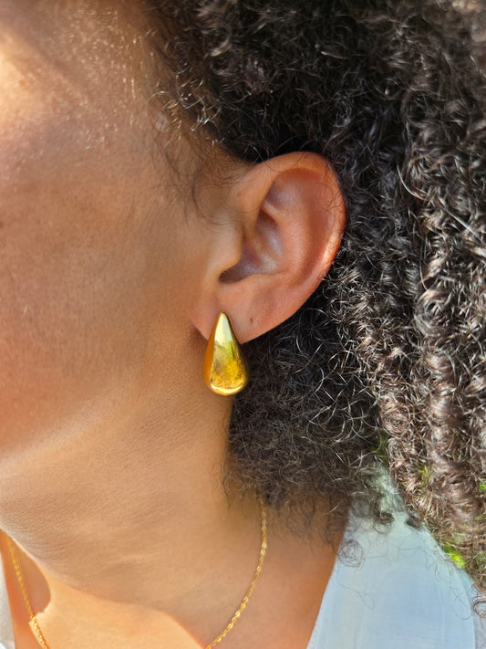 Liquid Gold - Oorbellen – Stainless Steel