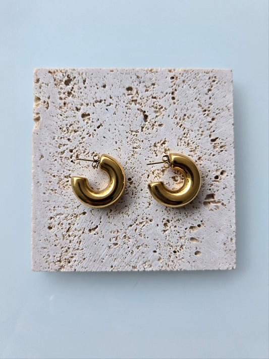 Golden Bold Hoops - Oorbellen - Stainless Steel