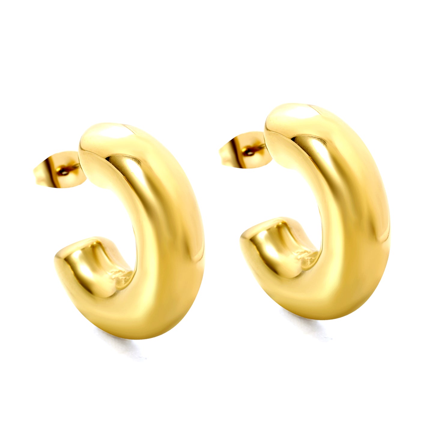 Golden Bold Hoops - Oorbellen - Stainless Steel